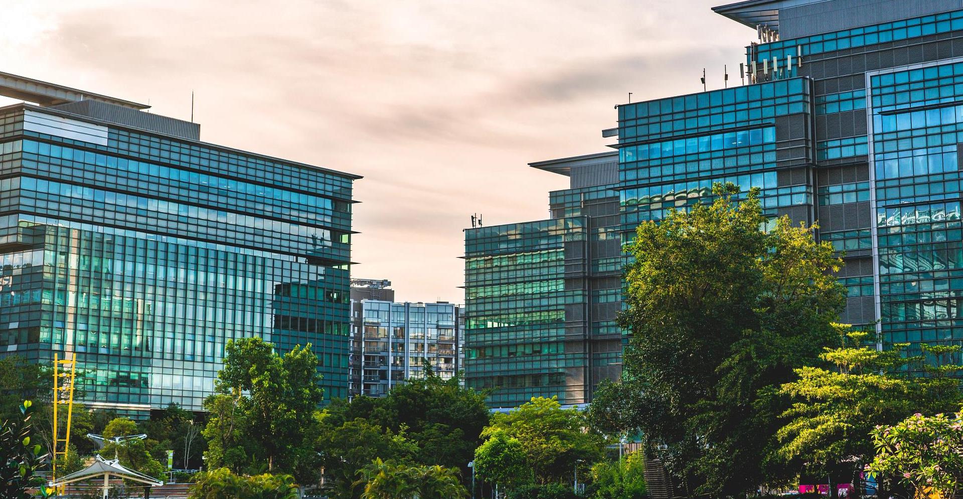 Modern office building in Hong Kong city