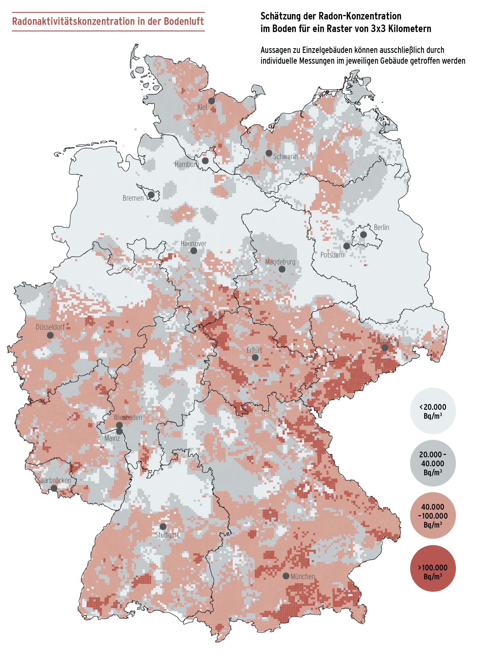 Radonkarte Bodenbelastung Deutschland