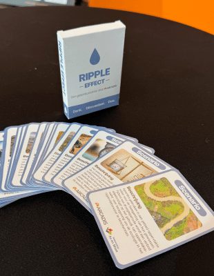 Ripple effect game cards; gebruikt tijdens waterinfodag