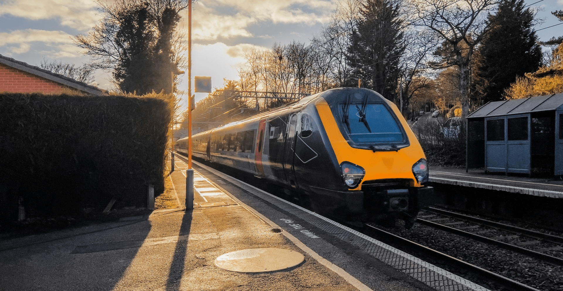 A train moving on the tracks.