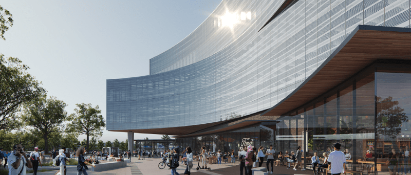 New building at the University of Washington campus, situated at the corner, enhancing the campus landscape.