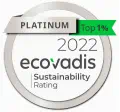 Badge of 2022 Ecovadis Sustainability Rating