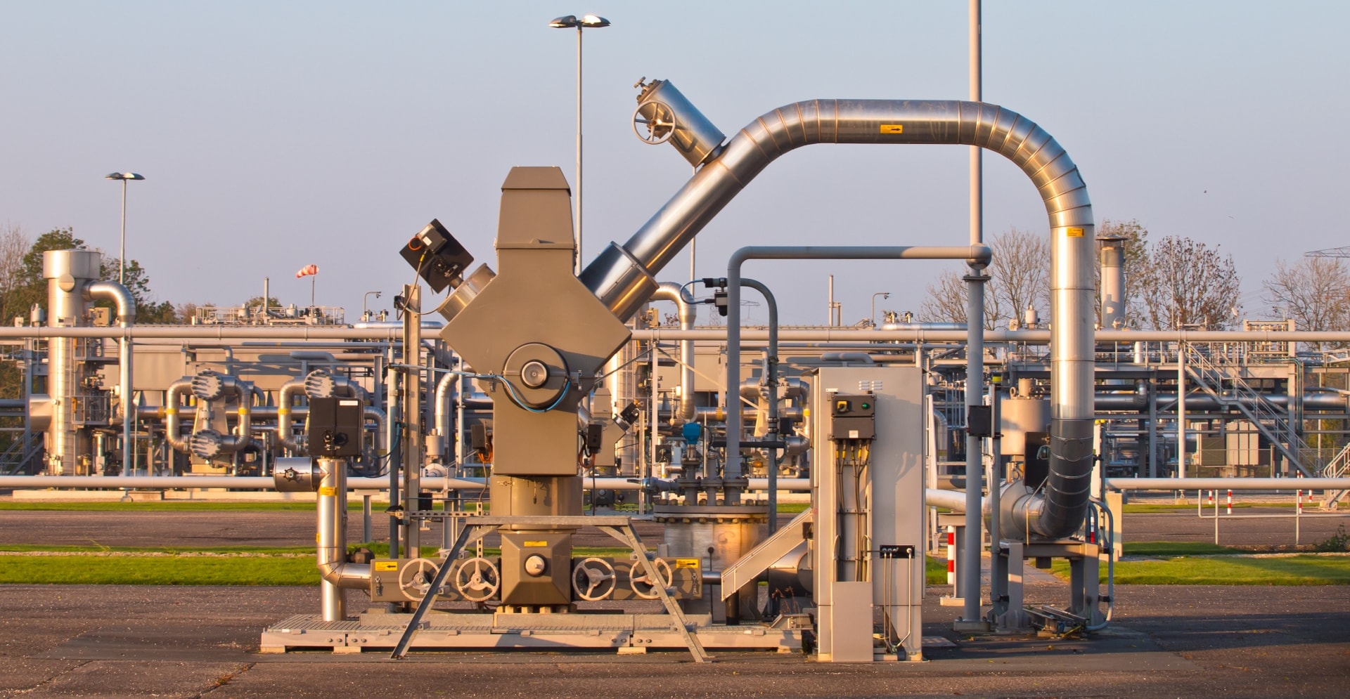 gasinstallatie op een gaswinlocatie in Nederland
