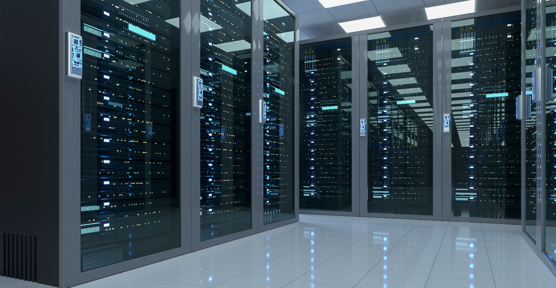 A spacious room filled with numerous servers, showcasing a high-tech data center environment.