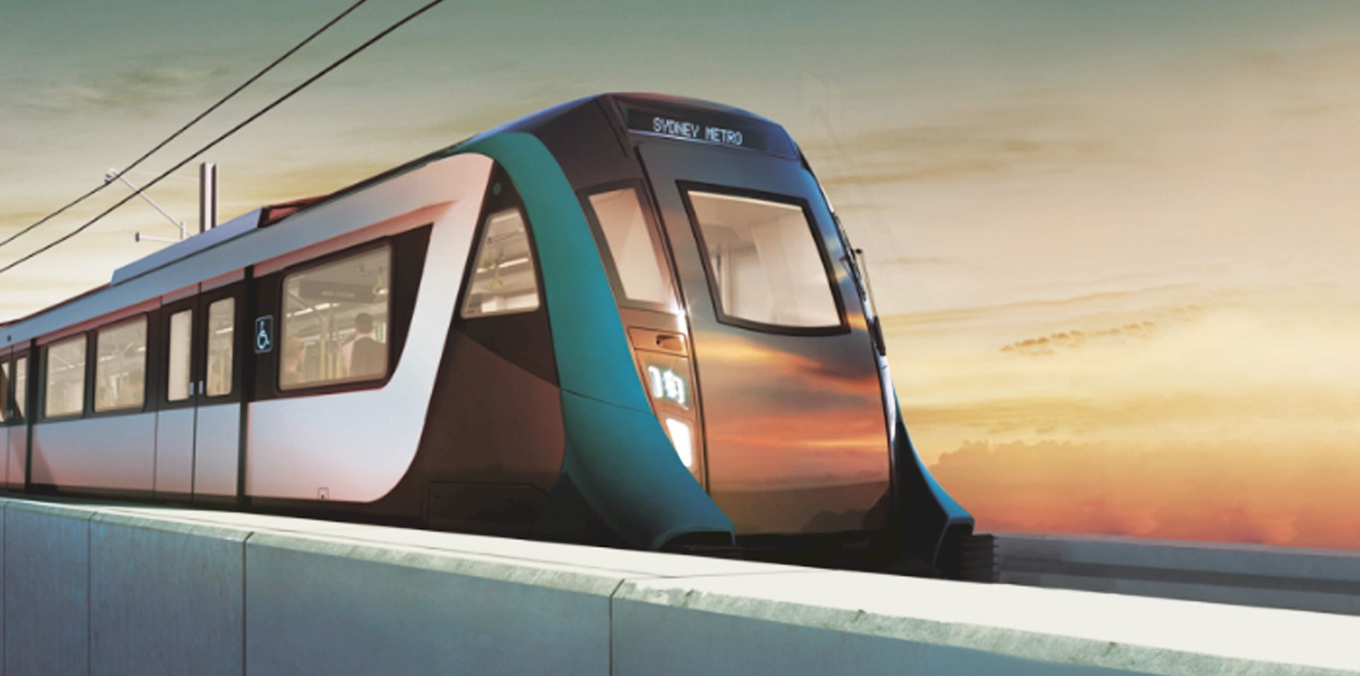 Sydney Metro train above ground