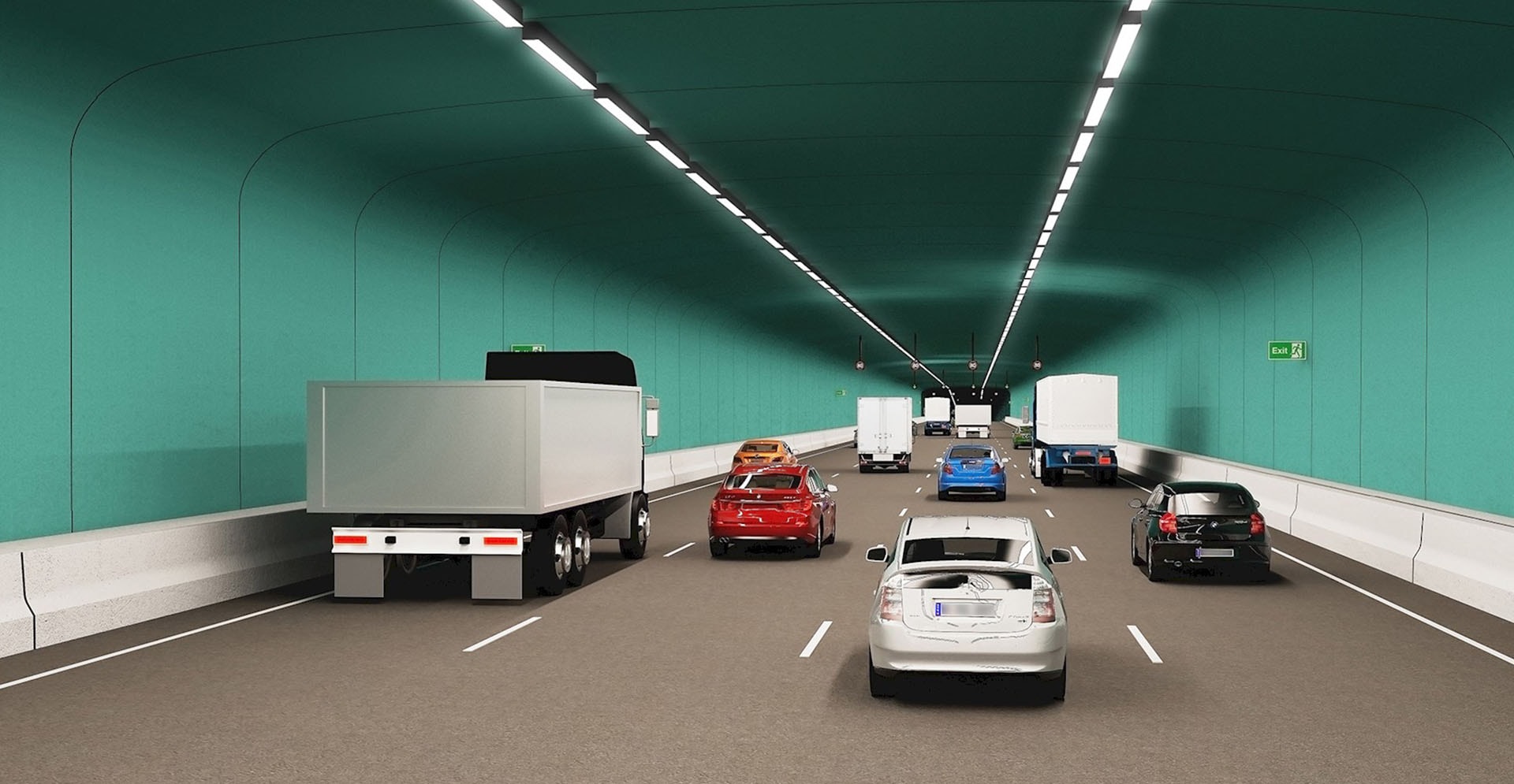 WestConnex road within the tunnel