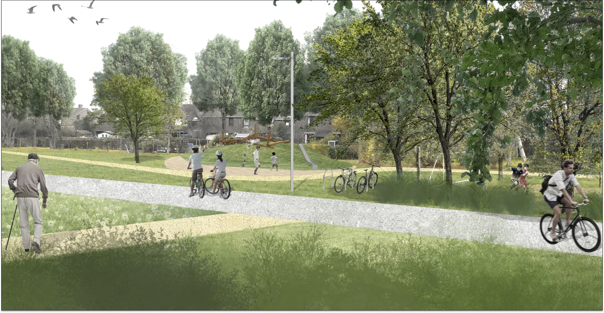 Nieuw park en fietspaden in Kortrijk Noord