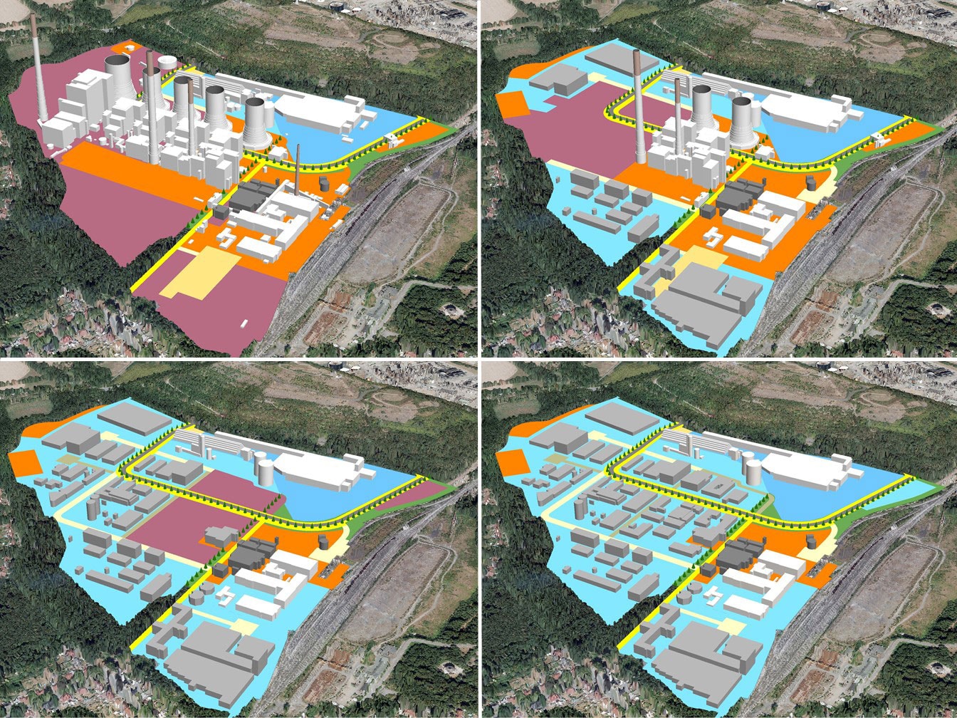 3D-Visualisierung der Umnutzung des Kraftwerksgeländes