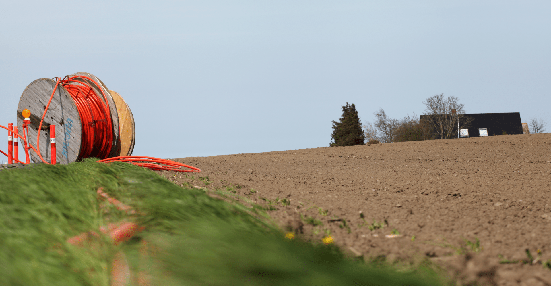 Internet cable lying on the ground